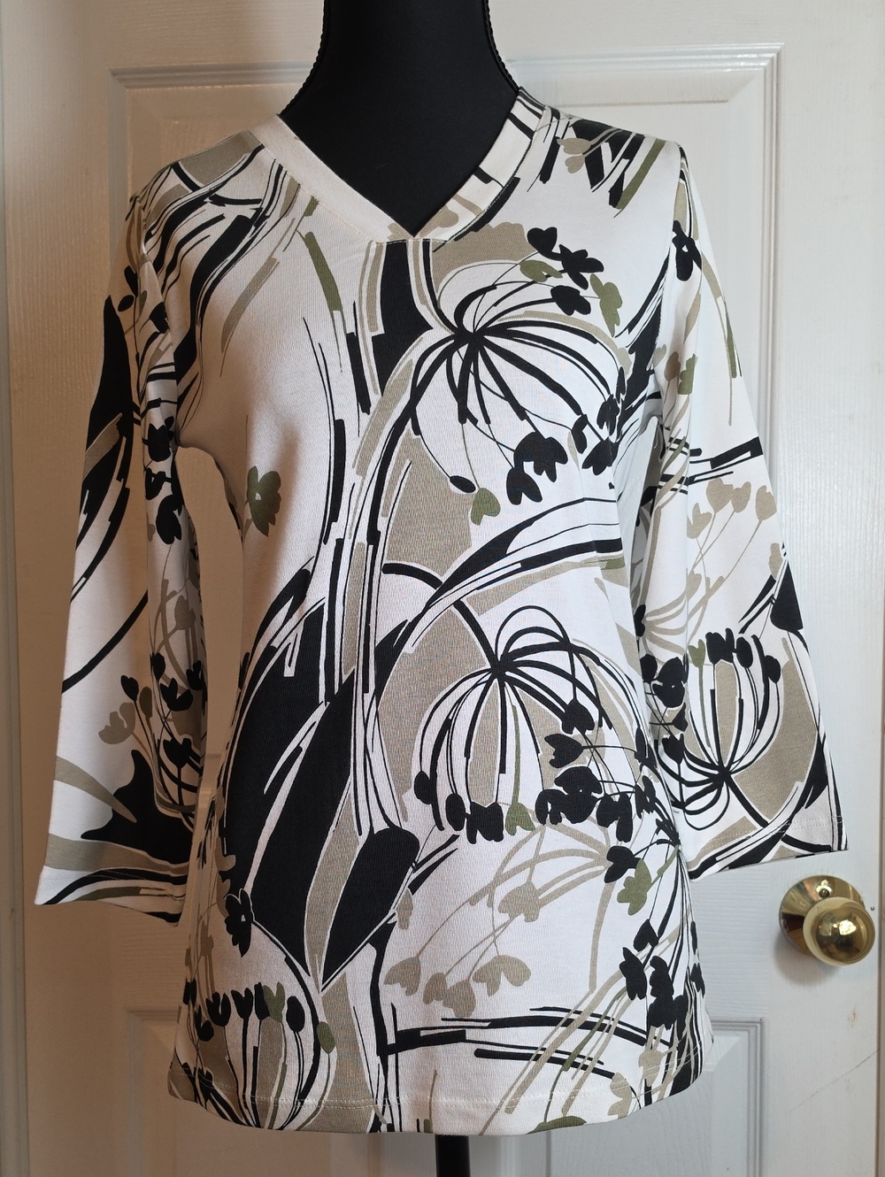 Chico's Blooming Flower Jade Blouse NWT
